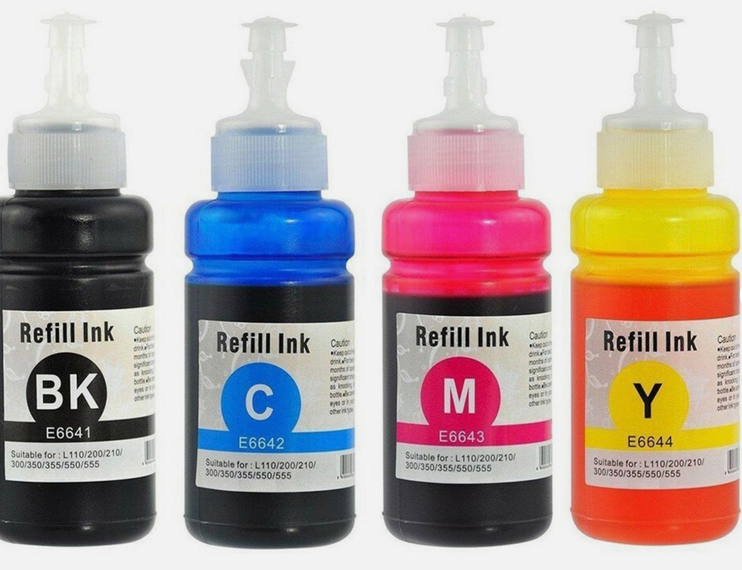 REFILLS - EPSON ECO TANK 6641-6644 SET OF 4 BOTTLES