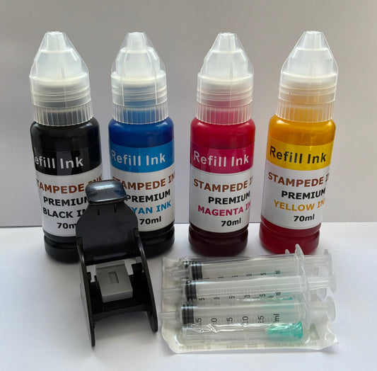 HP INK REFILL KIT FOR REFILLING BLACK & COLOUR HP305 & HP305XL CARTRIDGES
