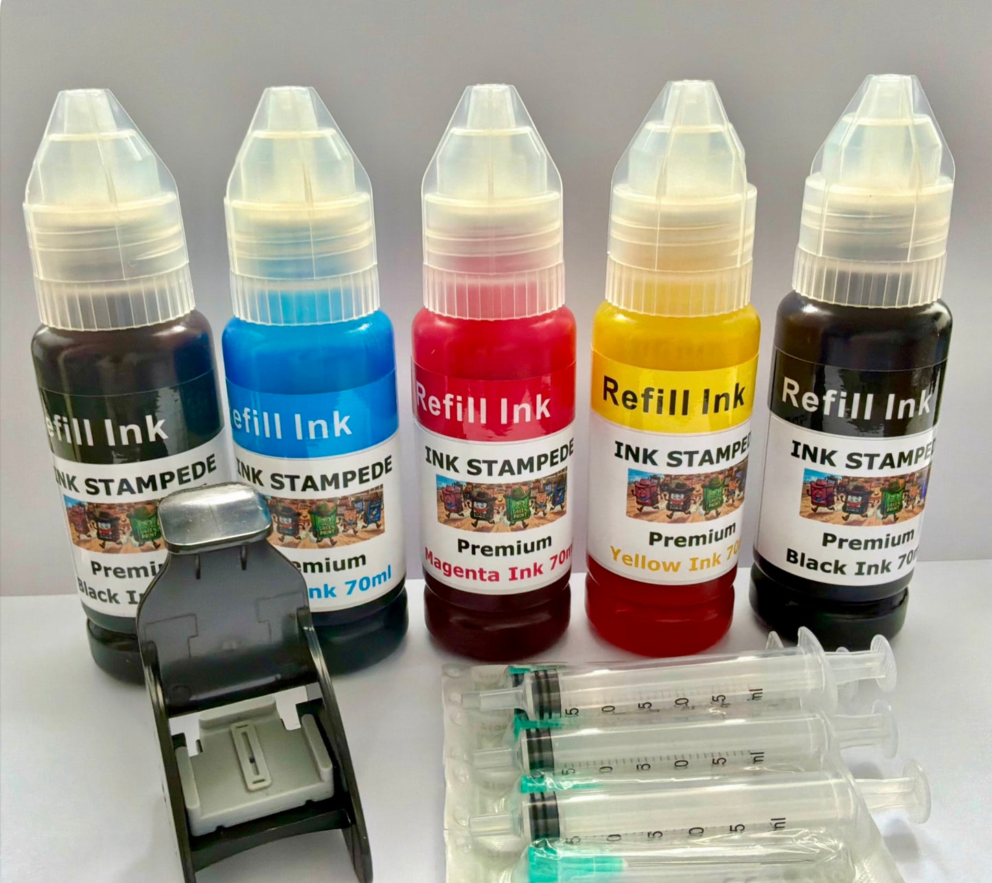 HP 308 308XL Ink Refill Kit Black Colour Cartridges Premium Grade Ink Stampede
