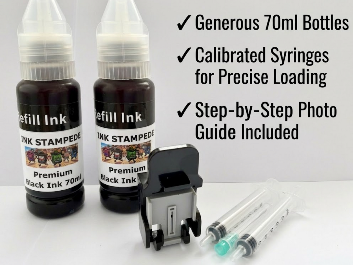 HP 21/27/56/300/901 Ink Refill Kit + Custom Priming Tool & Premium Ink
